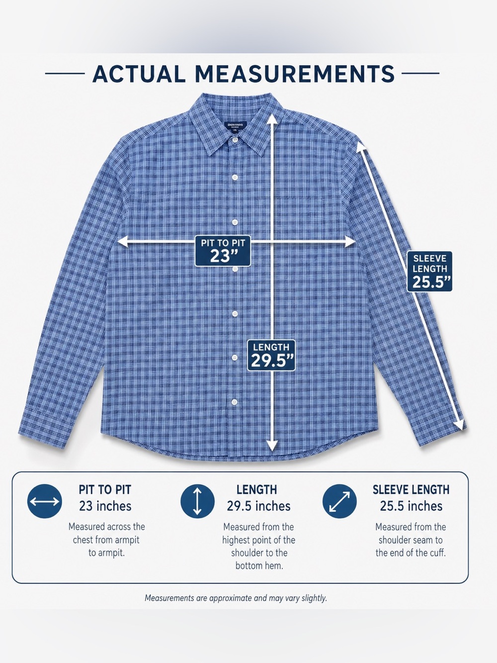 Free Assembly Men’s Linen Blend Plaid Button Down Shirt L Blue Relaxed Fit - Picture 16 of 16